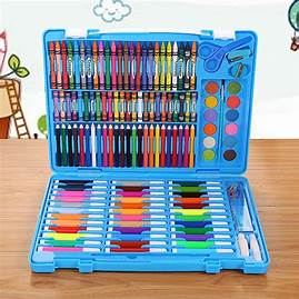 Artisits Drawing Set For Kids Include Crayons/Coloured Pencils/Watercolour Paints/Coloured Markers/Palette/Paintbrush/Pencil/Eraser/Sharpener