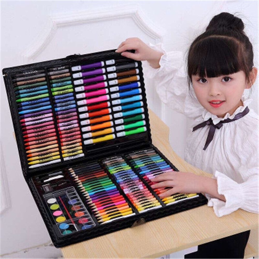 Artisits Drawing Set For Kids Include Crayons/Coloured Pencils/Watercolour Paints/Coloured Markers/Palette/Paintbrush/Pencil/Eraser/Sharpener