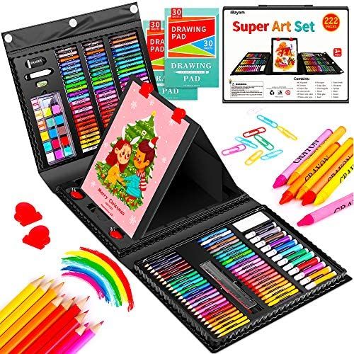 Artisits Drawing Set For Kids Include Crayons/Coloured Pencils/Watercolour Paints/Coloured Markers/Palette/Paintbrush/Pencil/Eraser/Sharpener