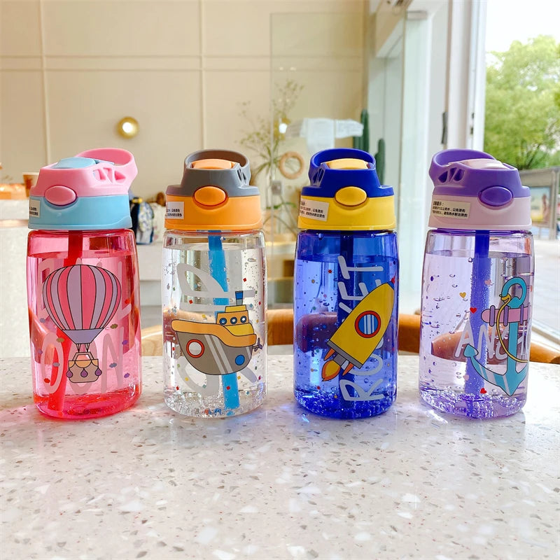 Kids Water Sippy Cup Creative Cartoon Baby Feeding Cups with Straws Leakproof Water Bottles Outdoor Portable Children's Cups