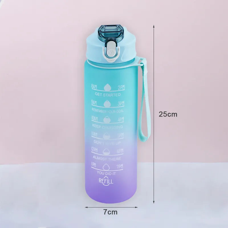 900ML Sports Water Bottle with Time Marker Leak-proof Cup Motivational Portable Water bottle for Outdoor Sport Fitness BPA Free