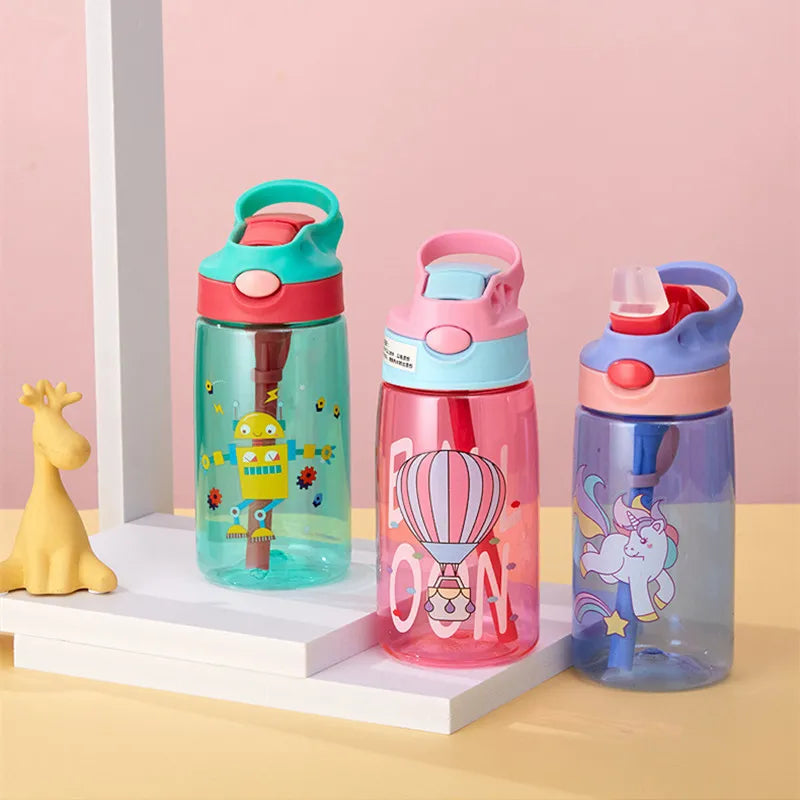 Kids Water Sippy Cup Creative Cartoon Baby Feeding Cups with Straws Leakproof Water Bottles Outdoor Portable Children's Cups