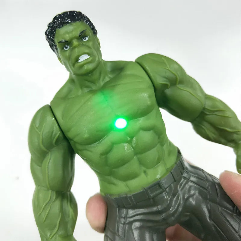 Original Marvel Spiderman Action Figure Toy Hulk Ironman Captain Pvc Movable Joints Luminous Doll Collection Model Toys Boy Gift