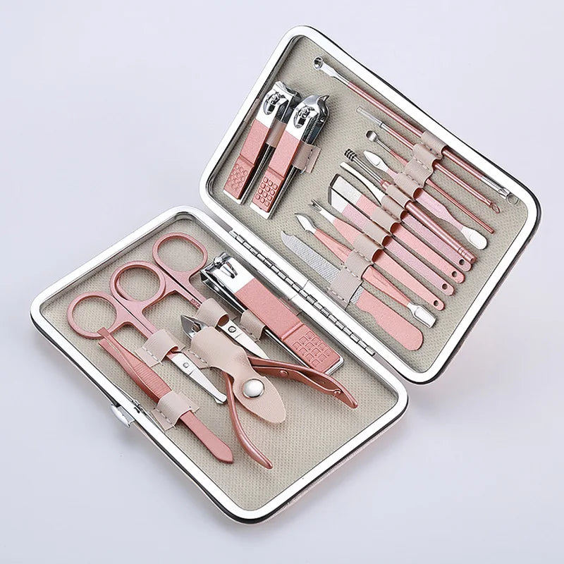 Nail Repair Set Rose Gold 18 piece Set Beauty Nail and Professional Nail Clippers