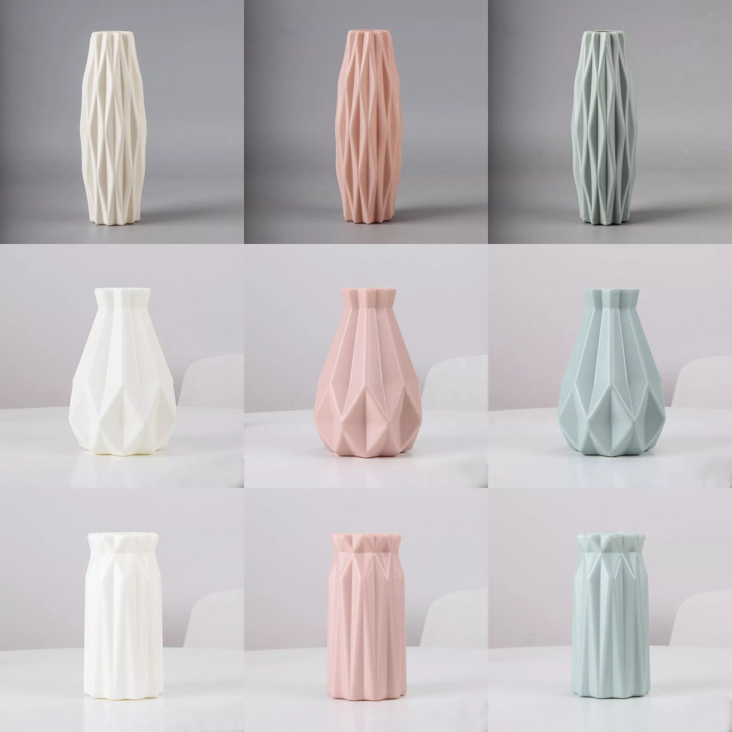 Plastic Flower Modern Vase Decoration Home Nordic Style Vase Imitation Ceramic Flower Pot Decoration Vases for Flowers