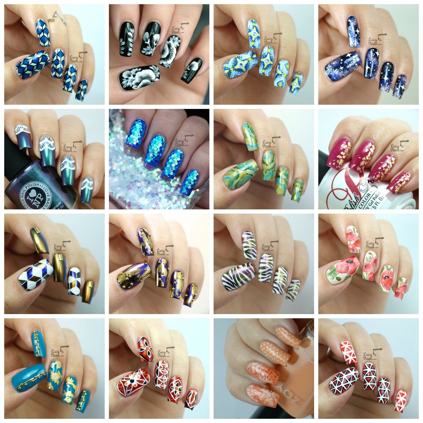 Trendy 3D nails in multi colors